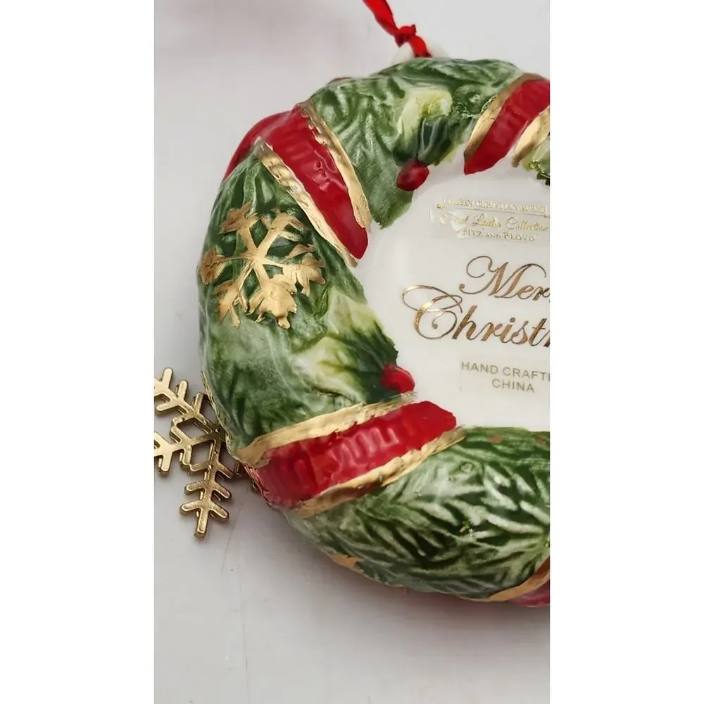 Fitz And Floyd Reagan White House Christmas Teddy Bear Ornament First Ladies NEW